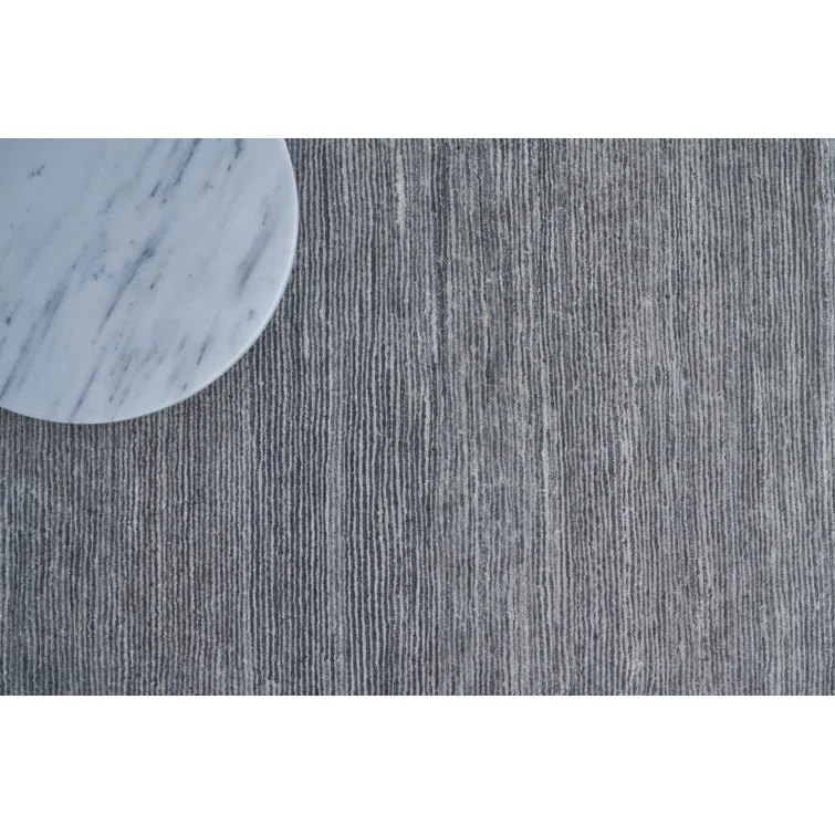 Crush Hand-Knotted Dark Silver/Silver Area Rug