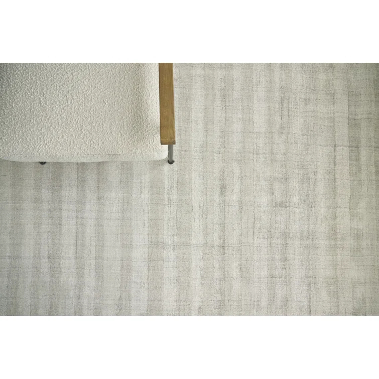 Robin Hand Loomed Striped Area Rug in Taupe/Gray