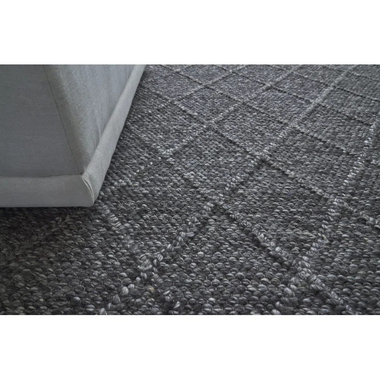Brentwood Geometric Hand-Loomed Wool Dark Brown Area Rug