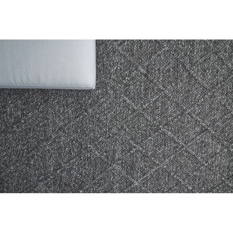 Brentwood Geometric Hand-Loomed Wool Dark Brown Area Rug