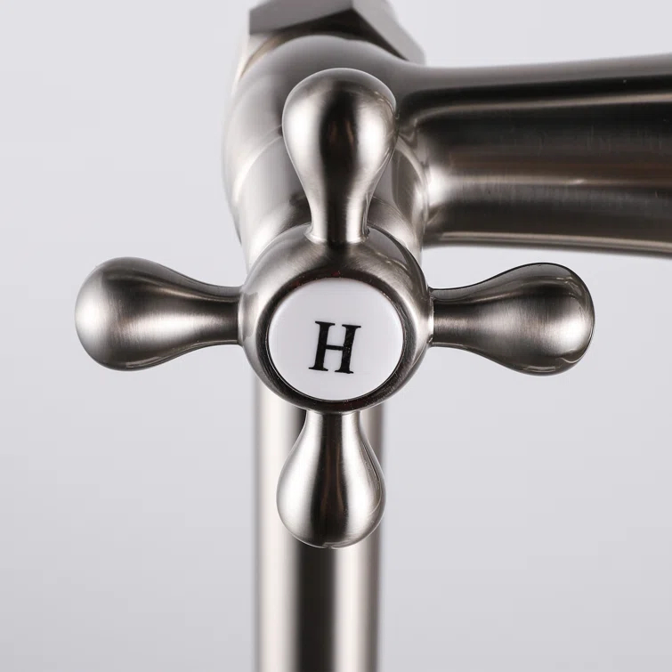 Tahoe 2 Handle Floor Clawfoot Tub Faucet with Diverter