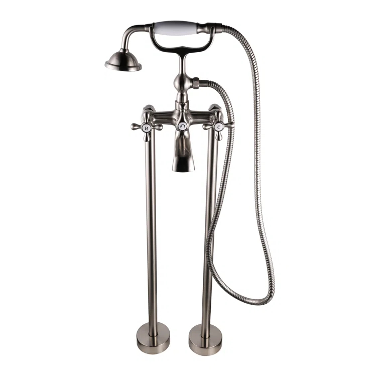 Tahoe 2 Handle Floor Clawfoot Tub Faucet with Diverter