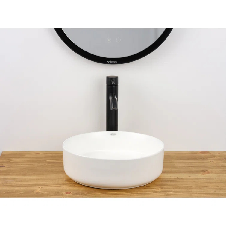 14 X 14 In. Round Ceramic Vessel Bathroom Vessel Sink