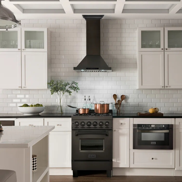 ZLINE 24 in. Convertible Vent Wall Mount Range Hood in Stainless Steel W/ Crown Molding (KBCRN-24)