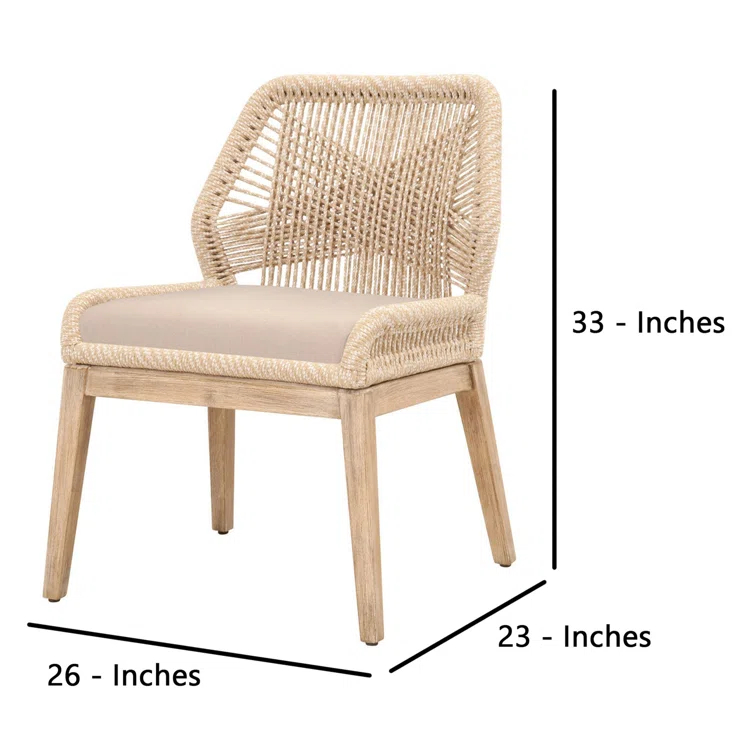 Fabric Side Chair in Beige/Ivory