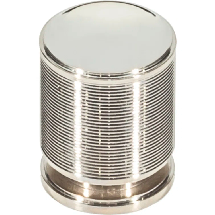 Polished Nickel Cylindrical Knob with Satin Brass Finish