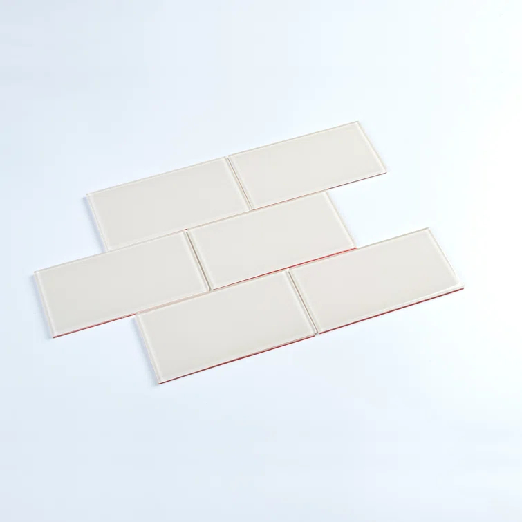 3'' W x 6'' L Glass Peel and Stick Subway Tile
