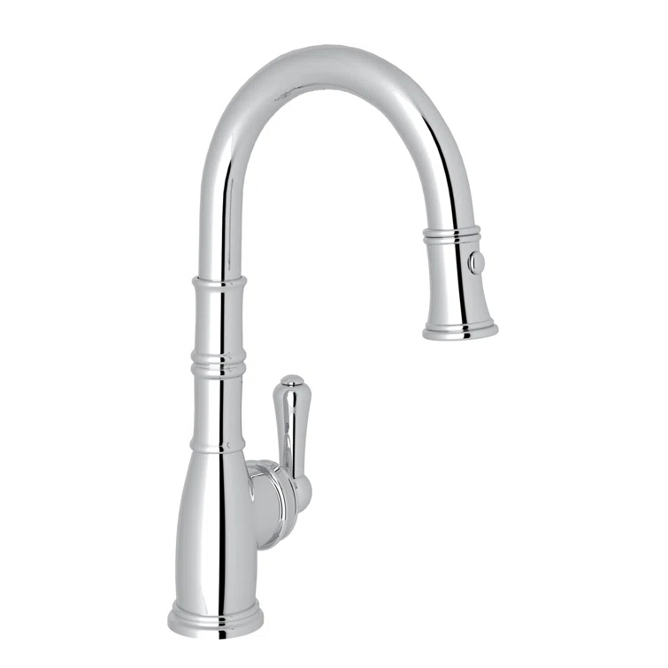 Modern Chrome Brass Bar Faucet with Pull-out Spray