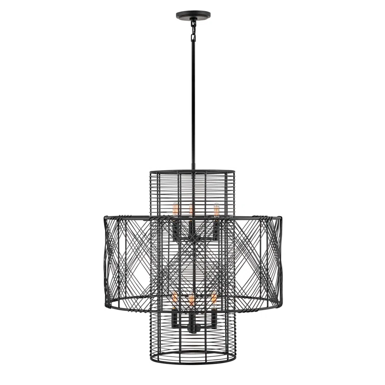 Brooke 6 Light Metal Tiered Chandelier