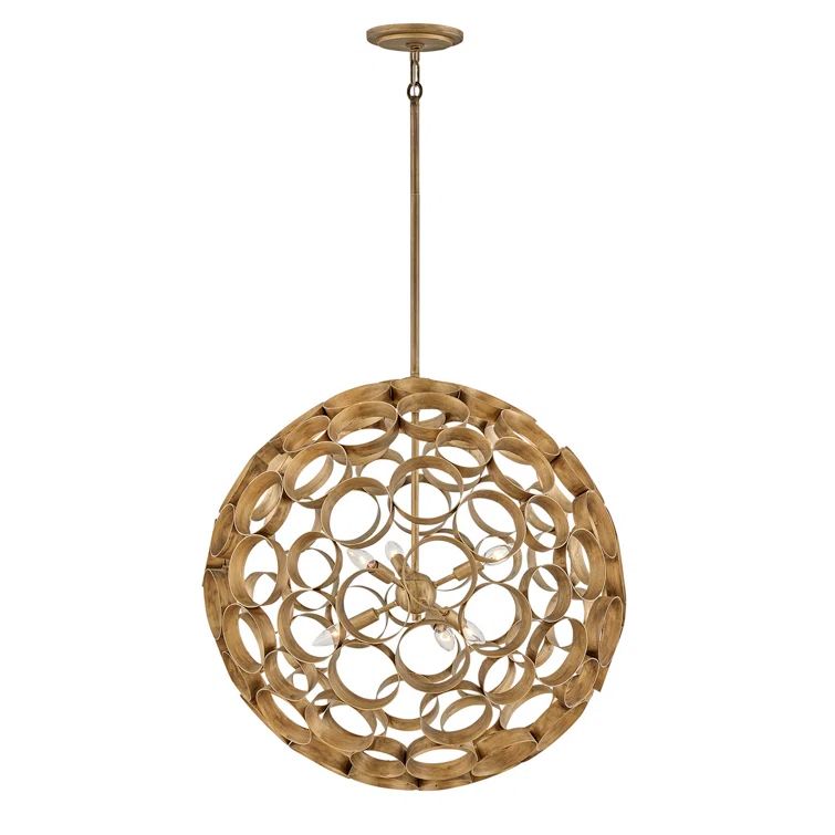 Centric 6 - Light Fabric Globe Chandelier