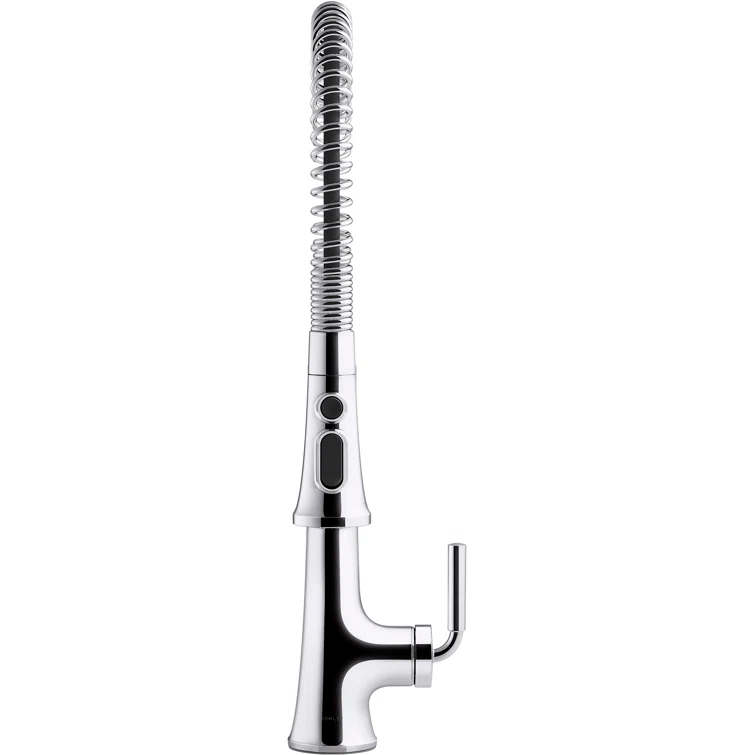 Kohler Tone Single Handle Semi-Professional Pre-Rinse Kitchen Sink Faucet with Three-Function Pull Down Sprayer