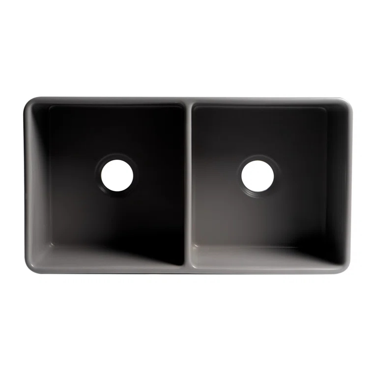33'' L Farmhouse / Apron Double Bowl Fireclay Kitchen Sink