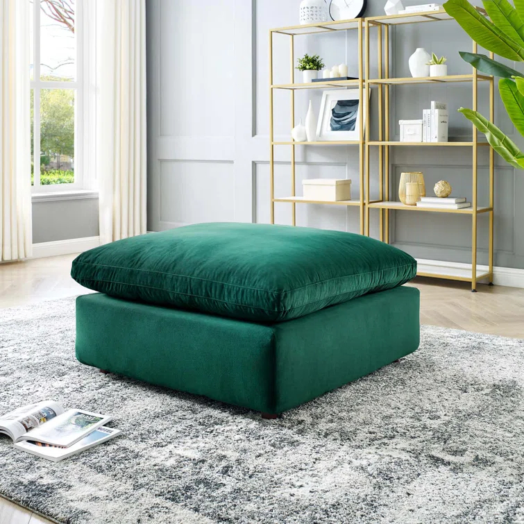 Modway Commix Down Filled Overstuffed Performance Velvet Ottoman