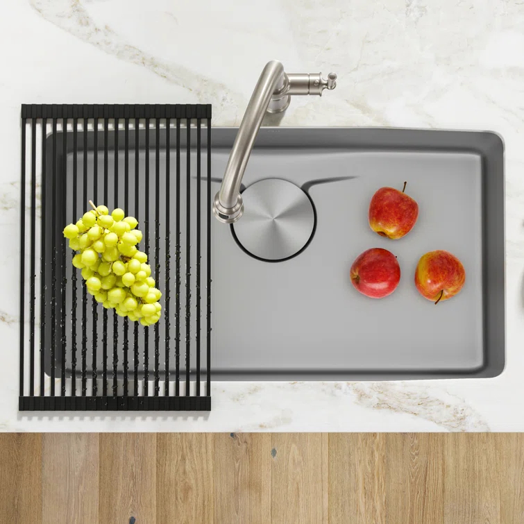 Kraus KD1US33B Dex™️ Series KRAUS 33" L Undermount 16 Gauge Stainless Steel Single Bowl Kitchen Sink
