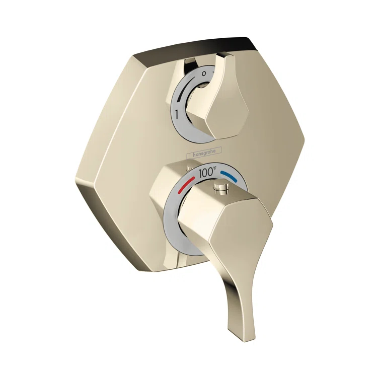 Hansgrohe Locarno Transitional 2-Handle 7-Inch Wide , Temperature Memory, Thermostatic Valve Trim Only In Polished Nickel, 04821830