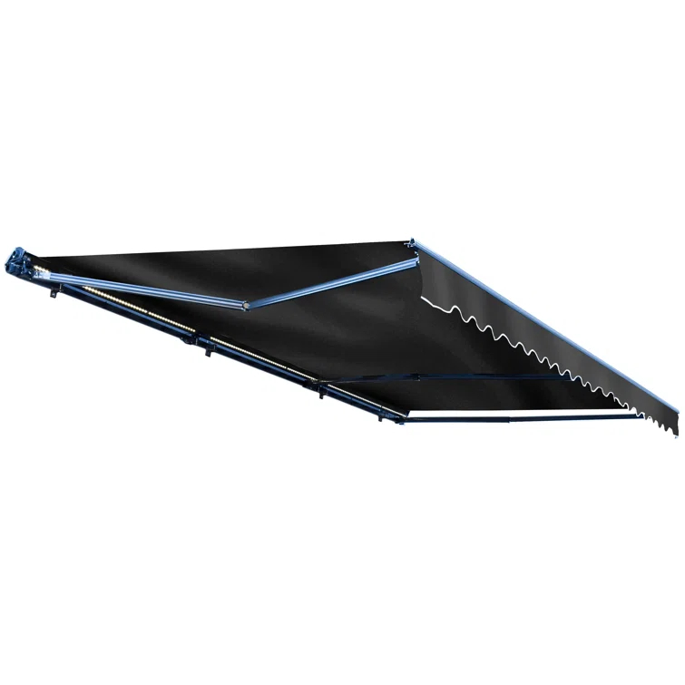Semi-Cassette Patio Awning with LED Lights - Moroccan Collection