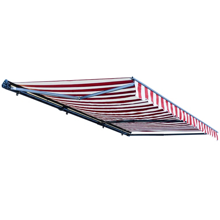 Semi-Cassette Patio Awning with LED Lights - Moroccan Collection
