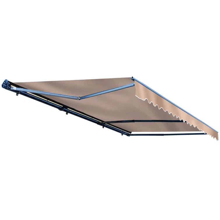 Semi-Cassette Patio Awning with LED Lights - Moroccan Collection
