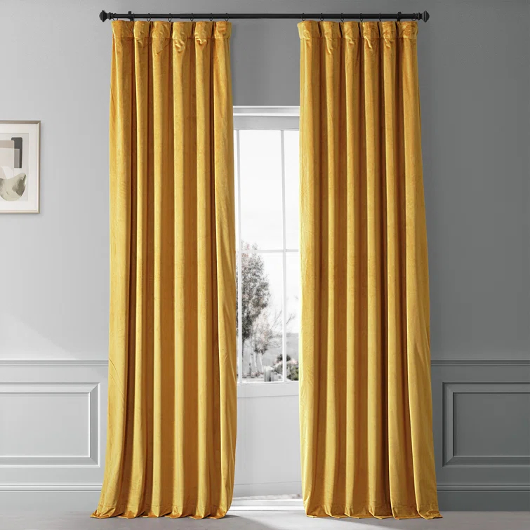 Loria Plush Velvet 100% Blackout Curtains For Bedroom, Living Room - Single Panel
