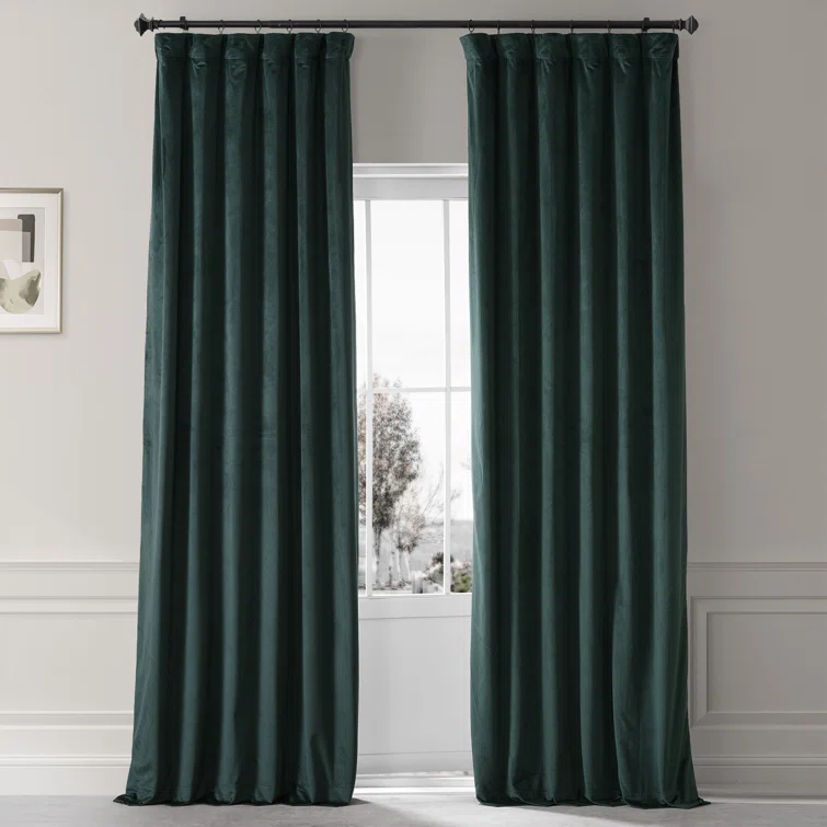 Loria Plush Velvet 100% Blackout Curtains For Bedroom, Living Room - Single Panel