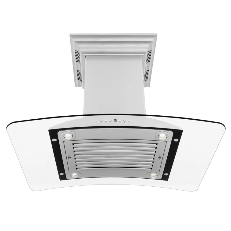 ZLINE 36 in. ZLINE CrownSound™Ducted Vent Isl& Mount Range Hood in Stainless Steel W/ Bluetooth Speakers (GL9iCRN-BT-36) GL9iCRN-BT-36
