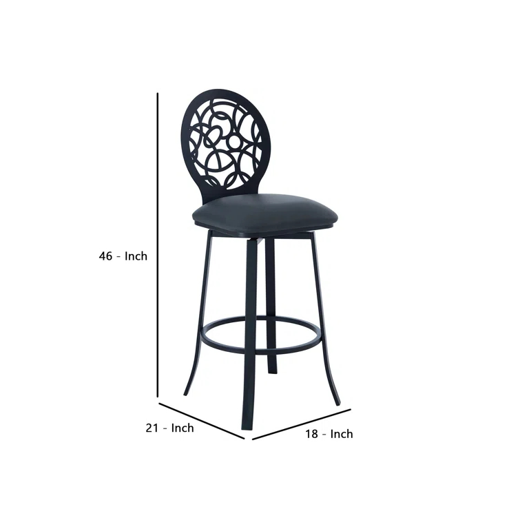 Swivel Upholstered Counter Stool with Metal Frame