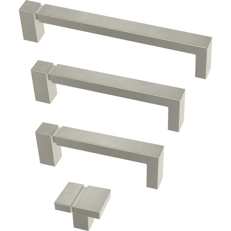 Asymmetric Notched Kitchen Cabinet or Furniture Drawer 3.75" Center Bar Pull Multipack
