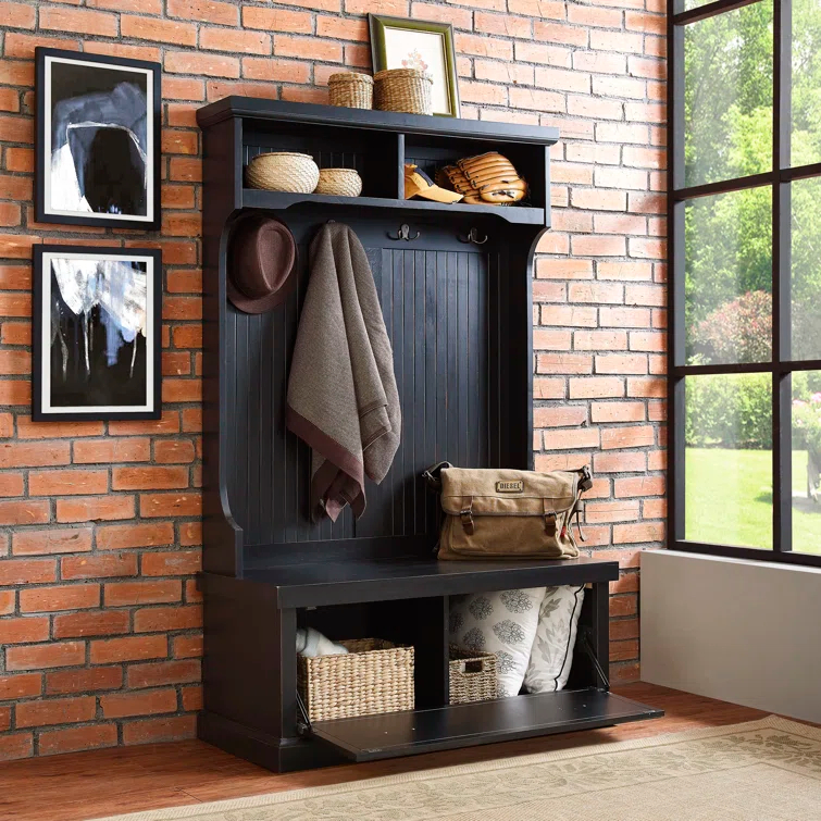Seaside Hall Tree 40'' Wide with Bench and Shoe Storage