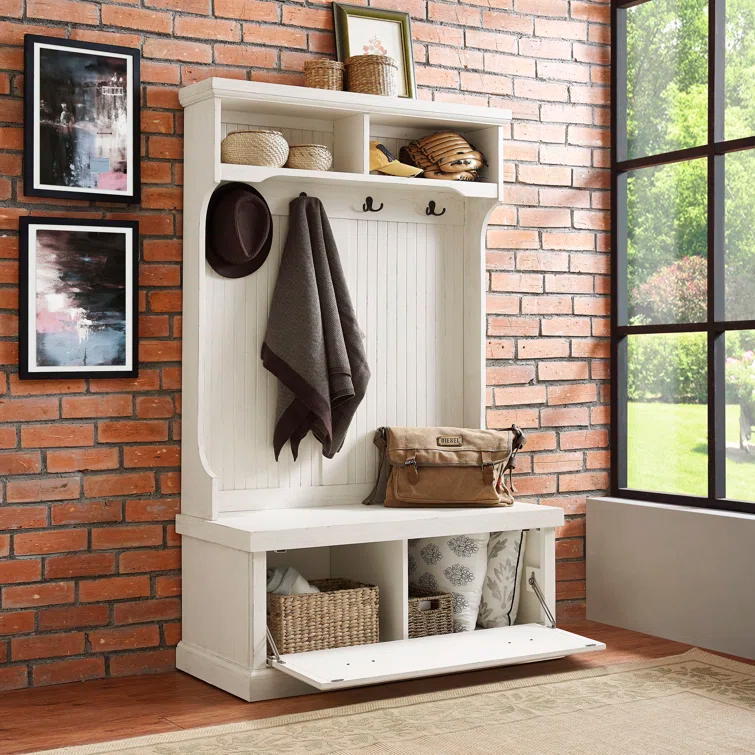 Seaside Hall Tree 40'' Wide with Bench and Shoe Storage
