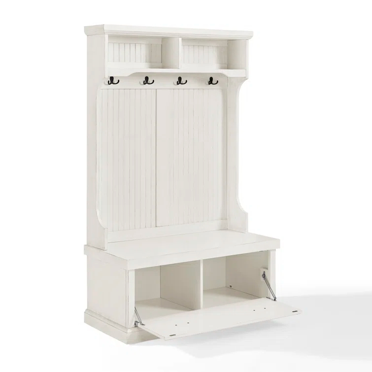Seaside Hall Tree 40'' Wide with Bench and Shoe Storage
