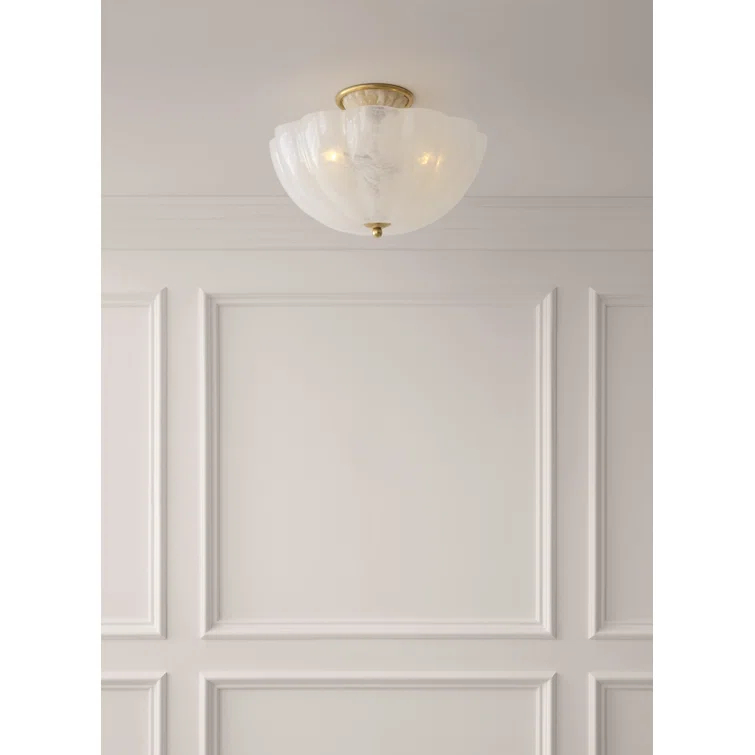 Rosehill Hand-Rubbed Antique Brass 3-Light Semi Flush Mount