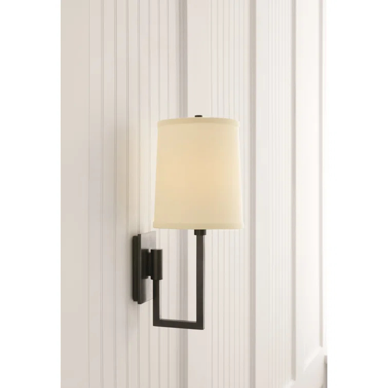 Bronze 14.5" Dimmable Wall Sconce with Ivory Linen Shade