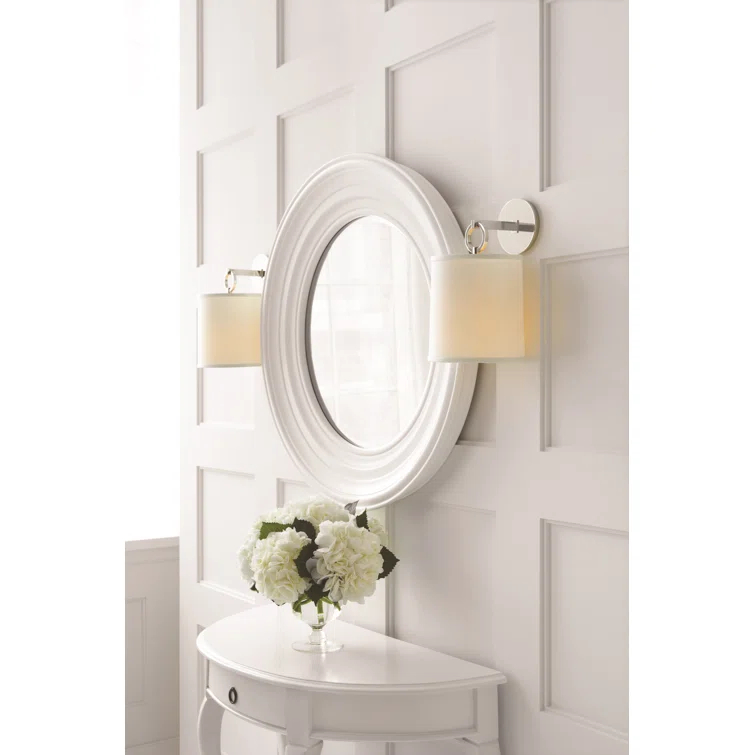 Elegant Soft Brass Dimmable Wall Sconce with Silk Shade