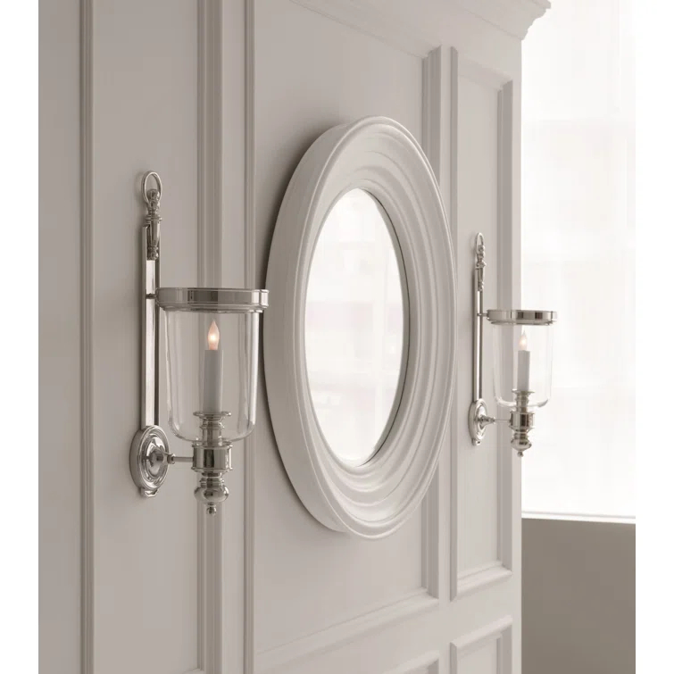 Georgian Nickel 22" Dimmable Jelly Jar Wall Sconce