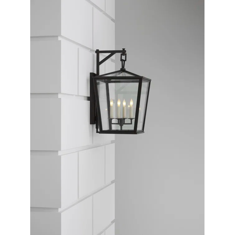 Darlana Bronze and Black Lantern-Style Sconce, 21.25" H