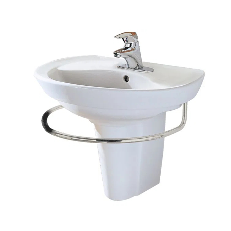 Ravenna Semi-Pedestal Sink Integral Towel Bar