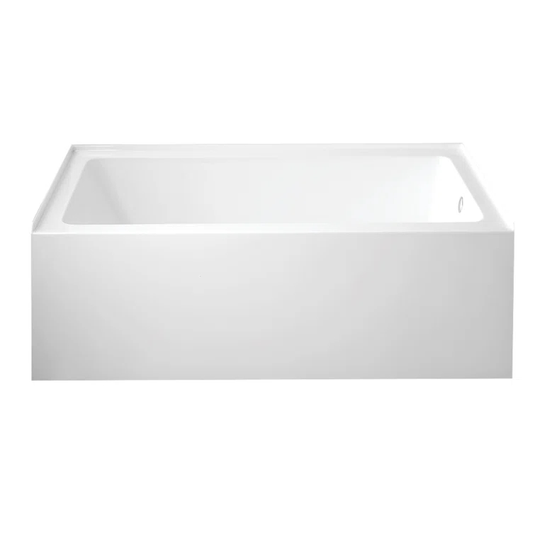 Kingston Brass VTAP6032R22C Kingston Brass Aqua Eden 60-Inch Acrylic Rectangular 3-Wall Alcove Tub with Anti-Skid Surface