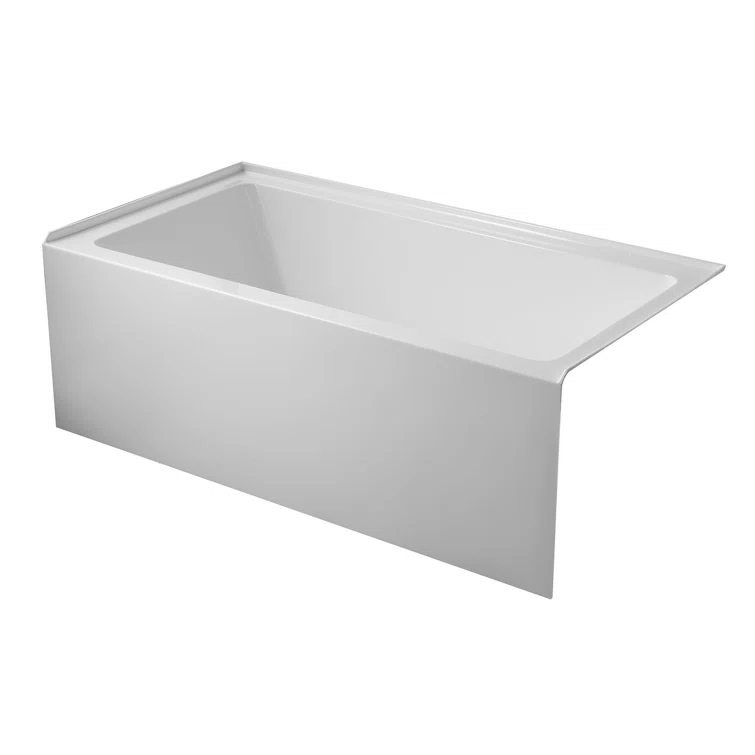 Kingston Brass VTAP6032R22C Kingston Brass Aqua Eden 60-Inch Acrylic Rectangular 3-Wall Alcove Tub with Anti-Skid Surface