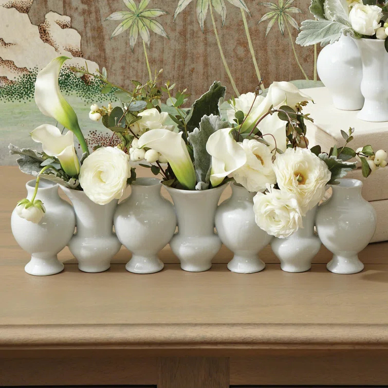 Studio A Home Chinoise Linear Bud Vase-White Crackle