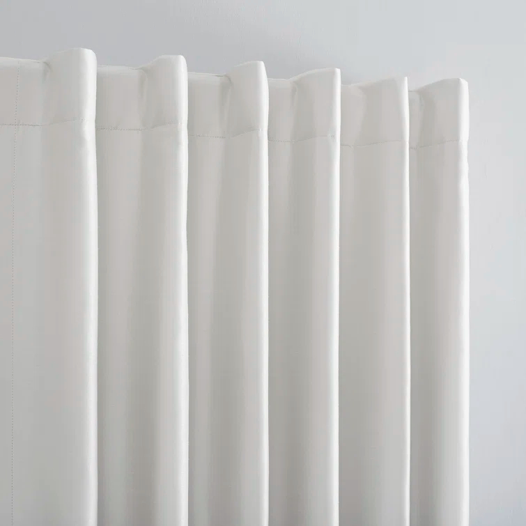 Faux Dupioni Silk Thermal Extreme 100% Blackout Back Tab Curtain Panel