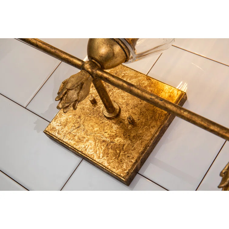 Lucas McKearn Felice 3-light Flame-shaped Bath Vanity Light in Antique Gold