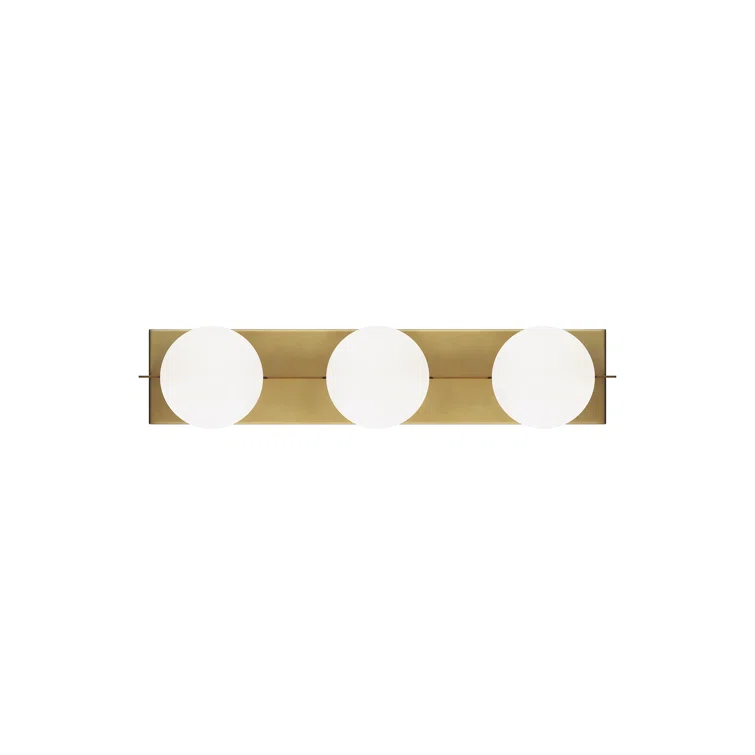 Aged Brass 3-Light Glass Vanity Light