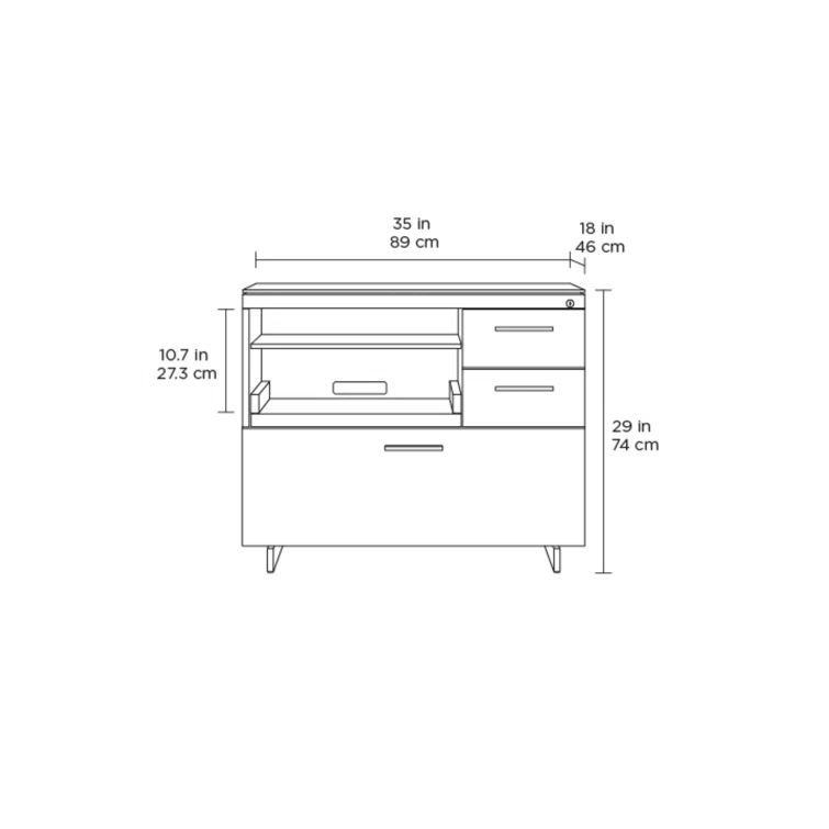 Sequel 20 35'' Wide 3 - Drawer Filing Credenza