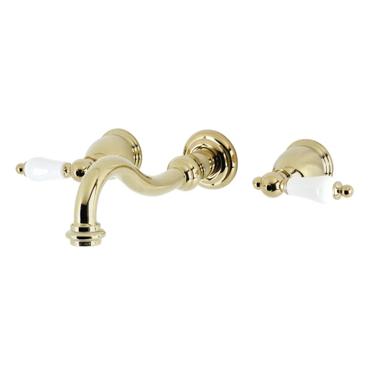 Kingston Brass Vintage Two-Handle 3-Hole Wall Mount Bathroom Faucet