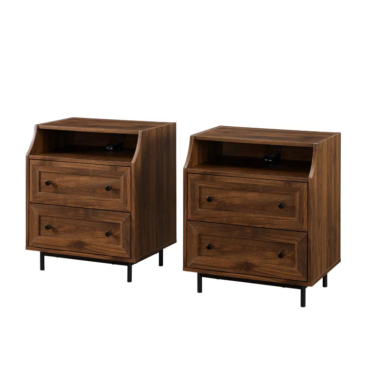 Minot 2-Drawer Nightstands with Dual USB Port