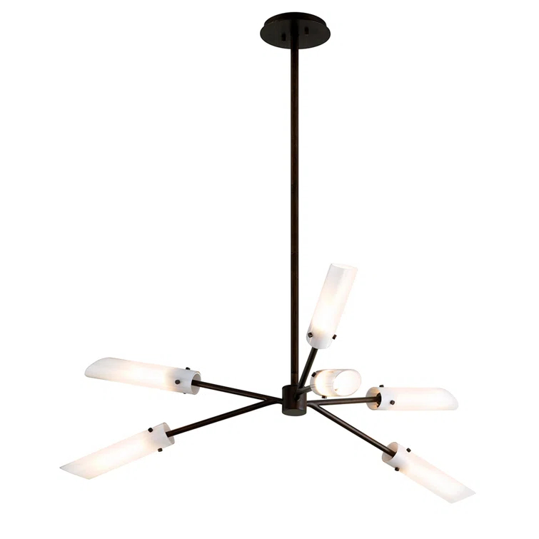 High Line 6 - Light Dimmable Sputnik Modern Linear Chandelier