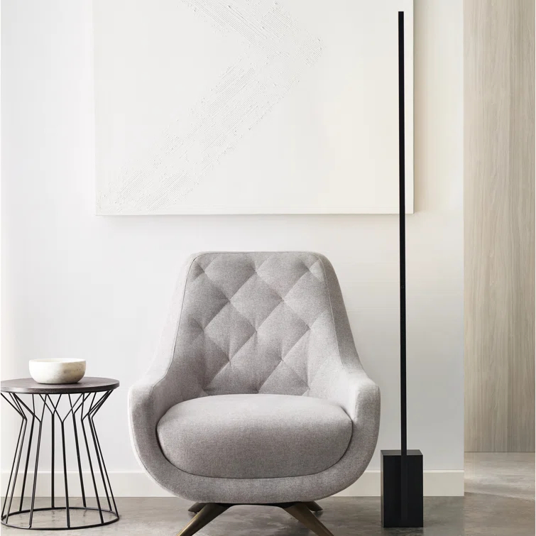Nightshade Black Adjustable LED Floor Lamp with Shelf