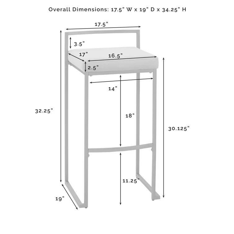 Progreso Upholstered Counter Stool with Metal Frame