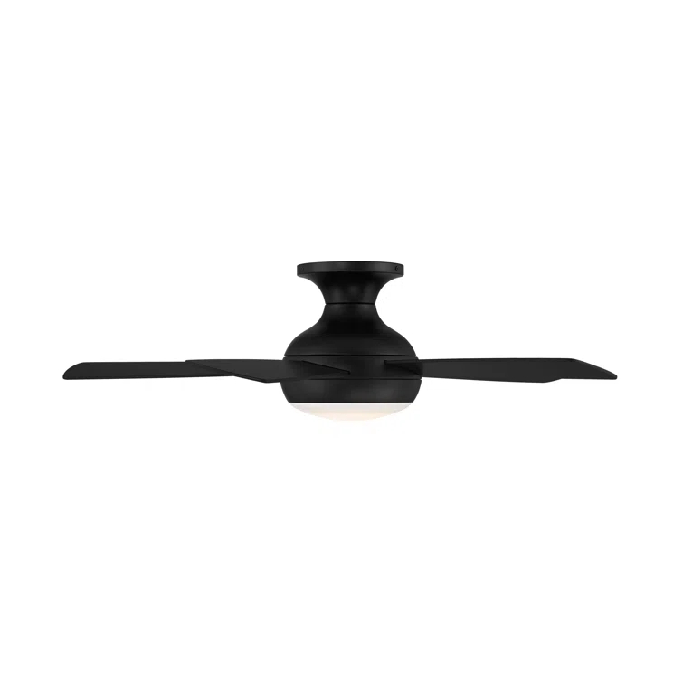 Odyssey 5- Blade Smart Flush Mount Ceiling Fan with Remote Control and LED Light Kit Included