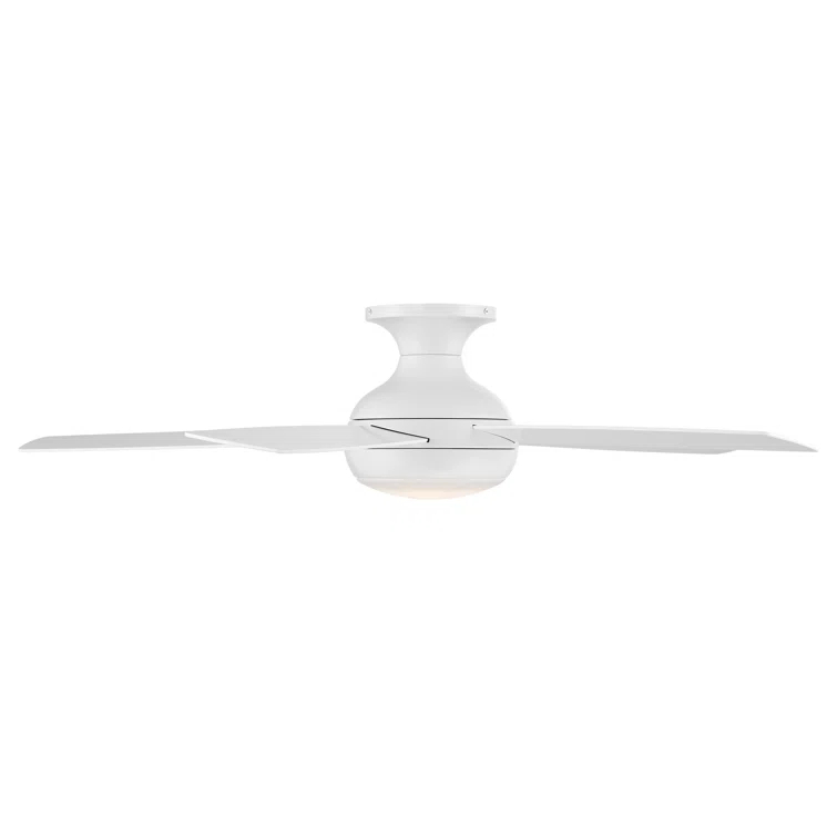 Odyssey 5- Blade Smart Flush Mount Ceiling Fan with Remote Control and LED Light Kit Included